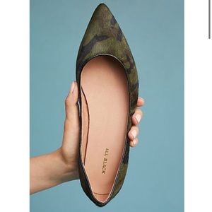 Calf Hair, Camo Bellet Slippers, Sz 38